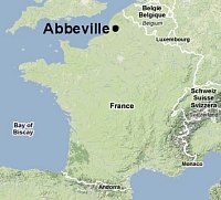 Map showing Abbeville, France