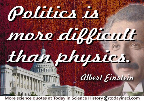 Albert Einstein quote “Politics is more difficult than