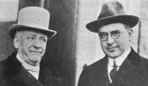 Lord Leverhulme, Founder of the Lever Bros. Industries and F. A. Countway, Pres., Lever Bros. Co.