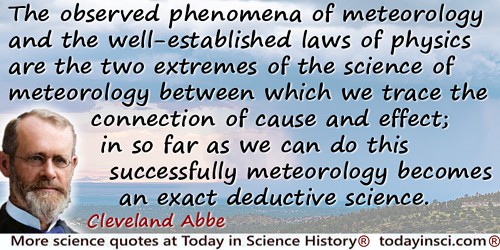 Cleveland Abbe quote: The observed phenomena of meteorology and the well-established laws of physics are the two extremes