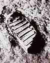 Photo of footprint in lunar soil taken by Buzz Aldrin during first moon landing