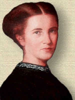 Portrait of Elizabeth Anderson, head and shoulders facing right