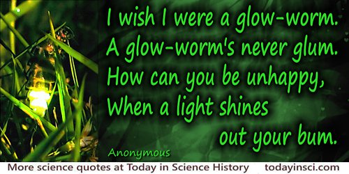 Anonymous quote: I wish I were a glow-worm.
