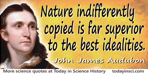 John James Audubon quote: Nature indifferently copied is far superior to the best idealities.