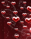 Thumbnail of a shower of red heart shapes.