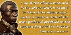 Benjamin Banneker quote: I am of the African race, and in the colour which is natural to them of the deepest dye