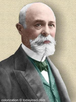 Photo of Henri Becquerel - head and shoulders - colorization © todayinsci.com