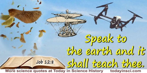  Bible quote: Speak to the earth and it shall teach thee.
