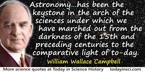 W. Wallace Campbell quote: That the main results of the astronomer’s work are not so immediately practical does not detract from