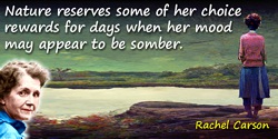 Rachel Carson quote: Nature reserves some of her choice rewards for days when her mood may appear to be somber