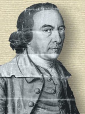 Unconserved drawing of Emmanuel Mendes da Costa, head and shoulders, head turned half-right, eyes forward