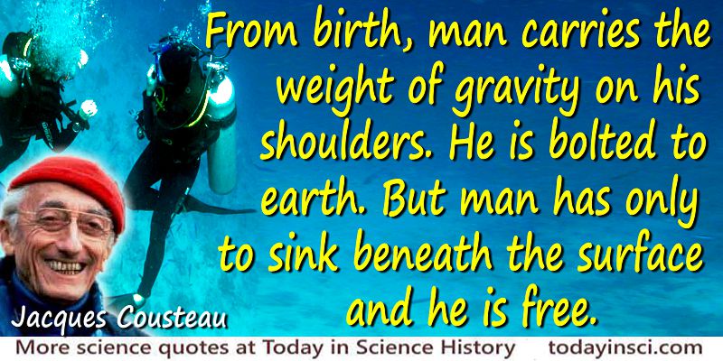 Jacques-Yves Cousteau quote Bolted to earth - Large image 800 x 400 px