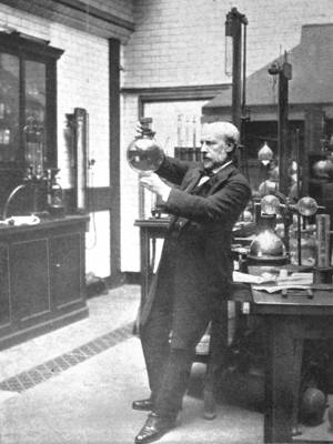 James Dewar in his laboratory.