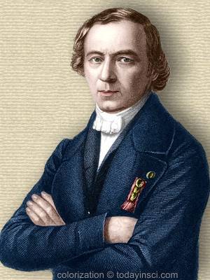 Engraving of Jean Dumas - upper body - colorization © todayisci.com