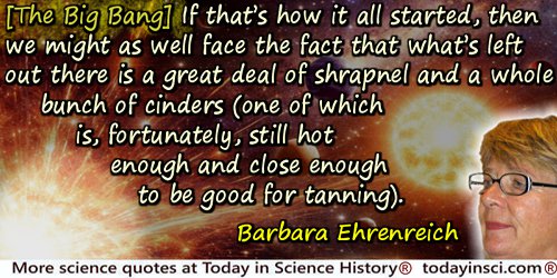 Barbara Ehrenreich quote: left out there is a great deal of shrapnel and a whole bunch of cinders