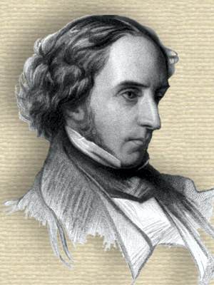 Sketch of Robert Leslie Ellis, head and shoulders, facing right