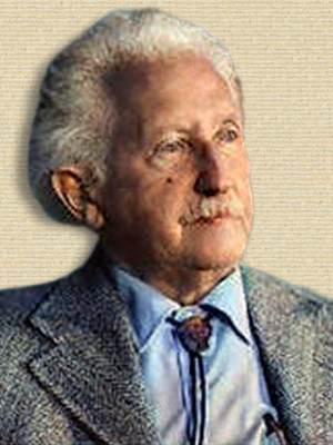 Photo of Erik Erikson, head and shoulders, facing half right, colorized with help of palette.fm