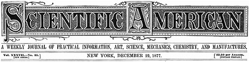 Scientific American logo 22 Dec 1877 issue