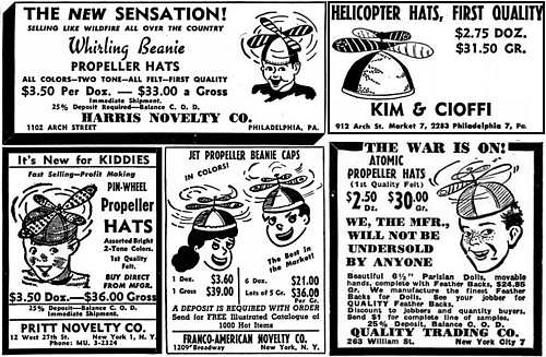 Advertisements for Propeller Beanies from Billboard Magazine (5 Jun 1948)