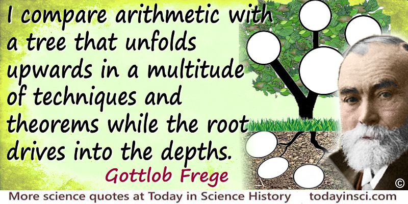 Gottlob Frege quote I compare arithmetic with a tree
