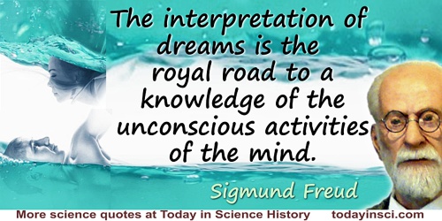 Sigmund Freud quote: The interpretation of dreams is the royal road to a knowledge of the unconscious activities of the mind.