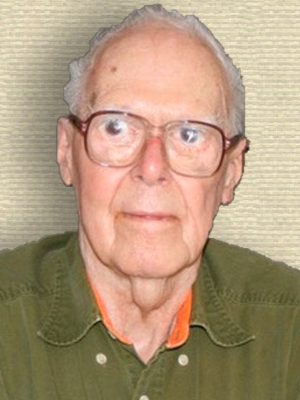 Photo of Martin Gardner wearing glasses, head and shoulders looking slightly left