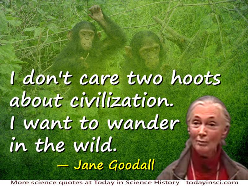 Jane Goodall quote I want to wander in the wild