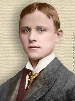 Photo of Charles M. Hall as a young adult, head and shoulders, facing slightly left. Colorization © todayinsci.com