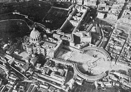 Aerial photo taken above the Vatican