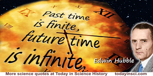 Edwin Powell Hubble quote: Past time is finite, future time is infinite.