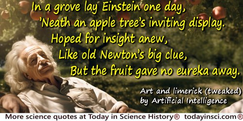Artificial Intelligence quote: In a grove lay Einstein one day