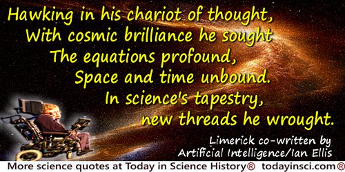 Artificial Intelligence quote: Hawking in his chariot of thought