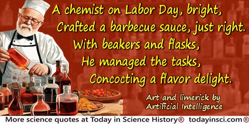 Artificial Intelligence quote: A chemist on Labor Day, bright