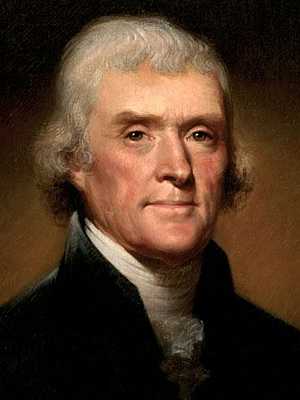 Thomas Jefferson by artist Rembrandt Peale, c.1800.