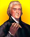 Thumbnail, portrait of Thomas Jefferson holding a fossil claw, head and shoulders.