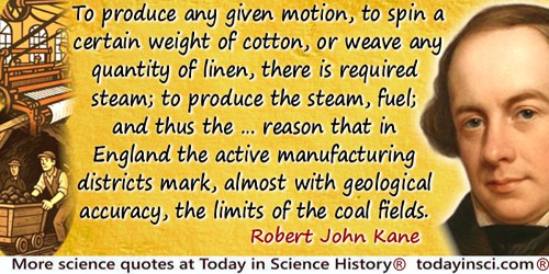 Robert John Kane quote: To produce any given motion, to spin a certain weight of cotton, or weave any quantity of linen,