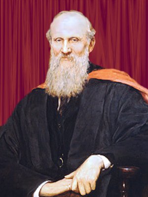 Detail from portrait of Lord Kelvin, upper body, seated by artist Sir Hubert von Herkomer