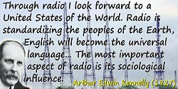 Arthur Edwin Kennelly quote Through radio I look forward to a United States of the World