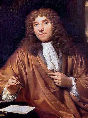 Anthonie van Leeuwenhoek - Detail from portrait by Jan Verkolje - upper body