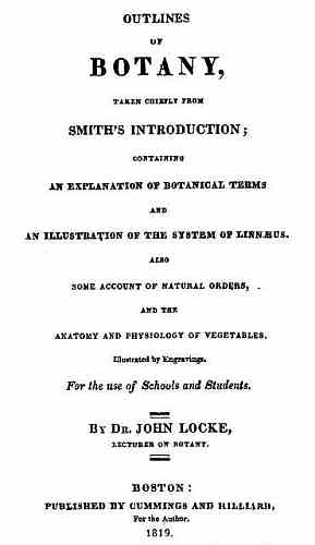 Title page of Outlines of Botany taken chiefly from Smith's Introduction; Containing An Explanation of Botanical Terms...