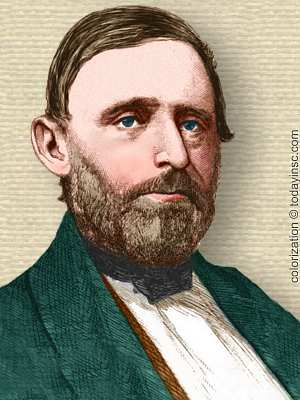 Engraving of Karl Friedrich Mohr, head and shoulders, facing front. colorization © todayinsci.com