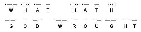 Morse code for What Hath God Wrought