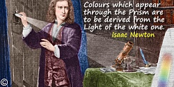 Isaac Newton quote Colours which appear through the Prism 