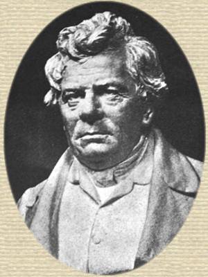 Photo of bust of Georg Ohm, head and shoulders facing forward