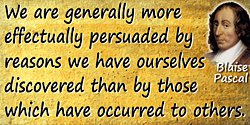 Blaise Pascal quote Reasons we have ourselves discovered