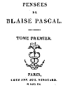 Thumbnail of title page of Pensées