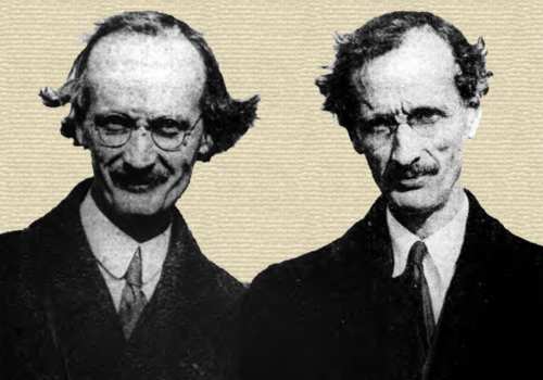 Newspaper photo of Auguste and twin borther Jean Piccard - head and shoulders