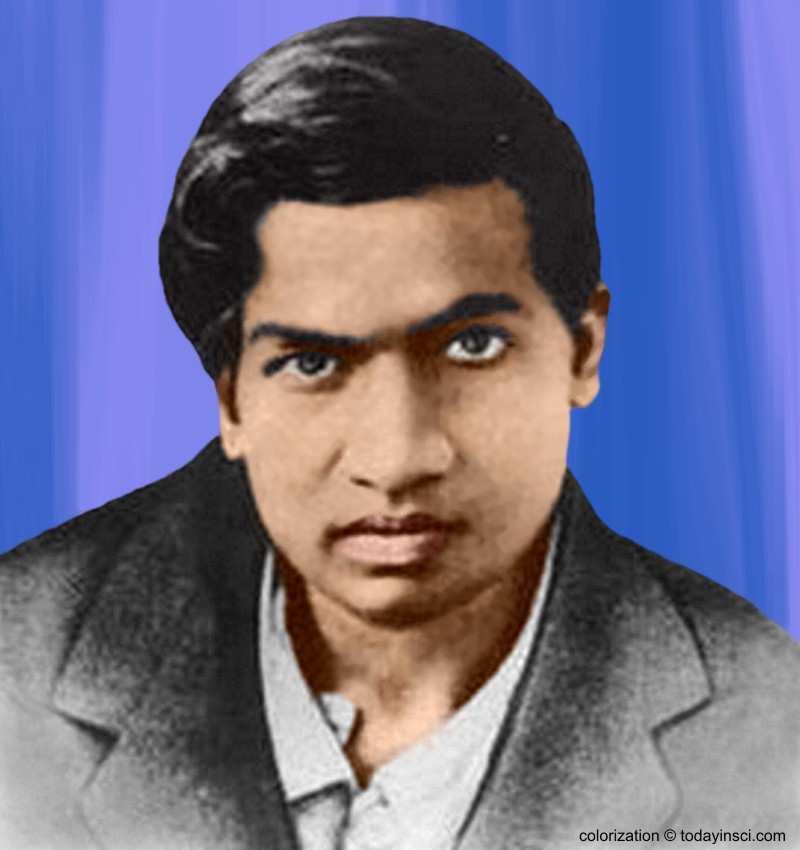 Srinivasa Ramanujan - colorization © todayinsci.com