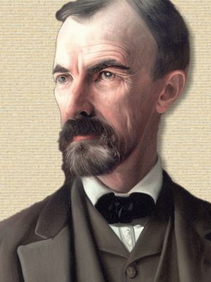 Artistic impression of William Ramsay by AI, head and shoulders, facing left, in color
