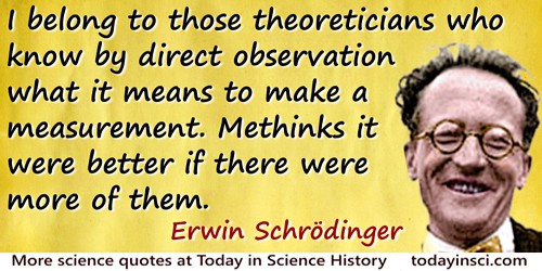 Erwin Schrödinger quote: I belong to those theoreticians who know by direct observation what it means to make a measurement